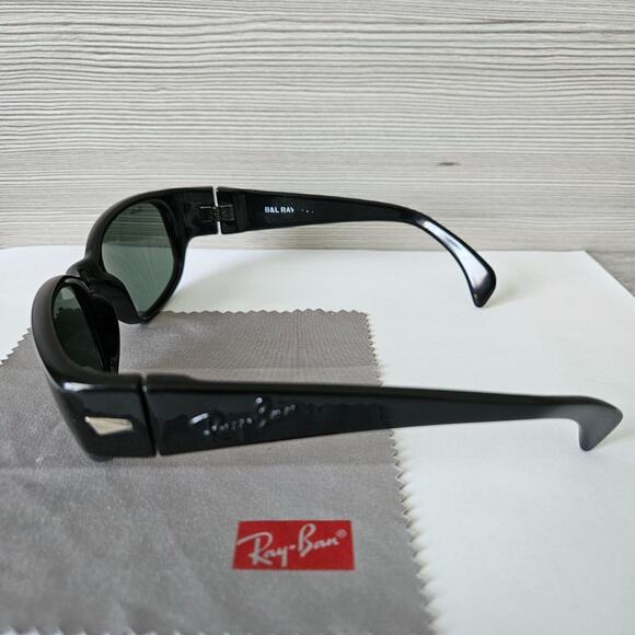 Vintage 80s Ray Ban B&L PSAS BLACK Outsider Sport Wayfarer Sunglasses Wrap - Picture 8 of 16